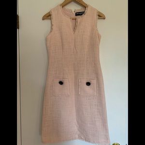 Karl Lagerfeld Pink Tweed Shift Dress Size 2